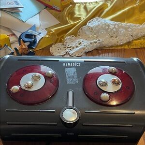 Homedics Dual-Disc Foot Massager in Red and Gray